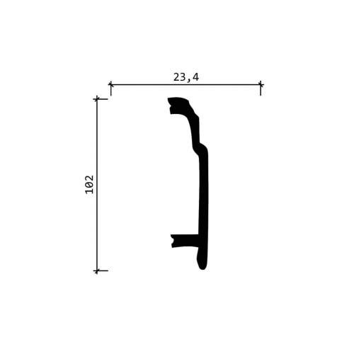 Плинтус напольный DD102 из полистирола Decor-Dizayn
