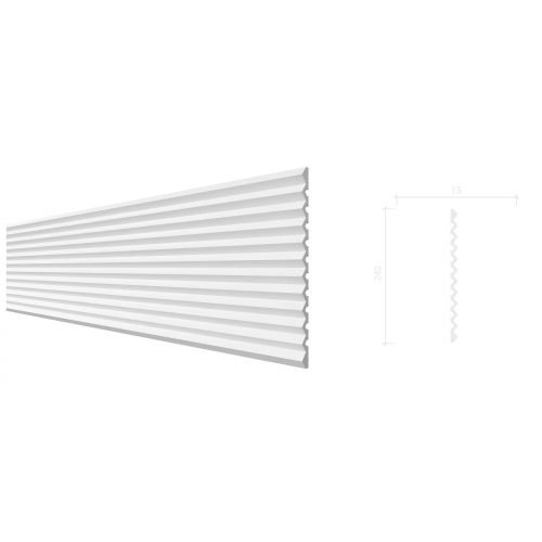 Стеновая панель DD912(3m) из полистирола под покраску Decor-Dizayn