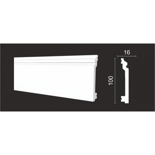Плинтус напольный DD701F гибкий из полиуретана Decor-Dizayn